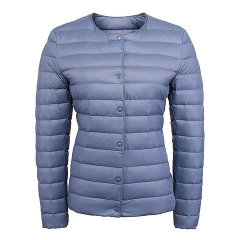 Women's Collarless Short Sleeve Puffer